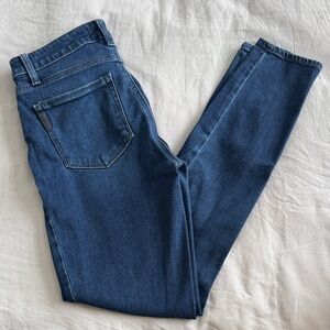 PAIGE Dark Blue High-Rise Skinny Jeans